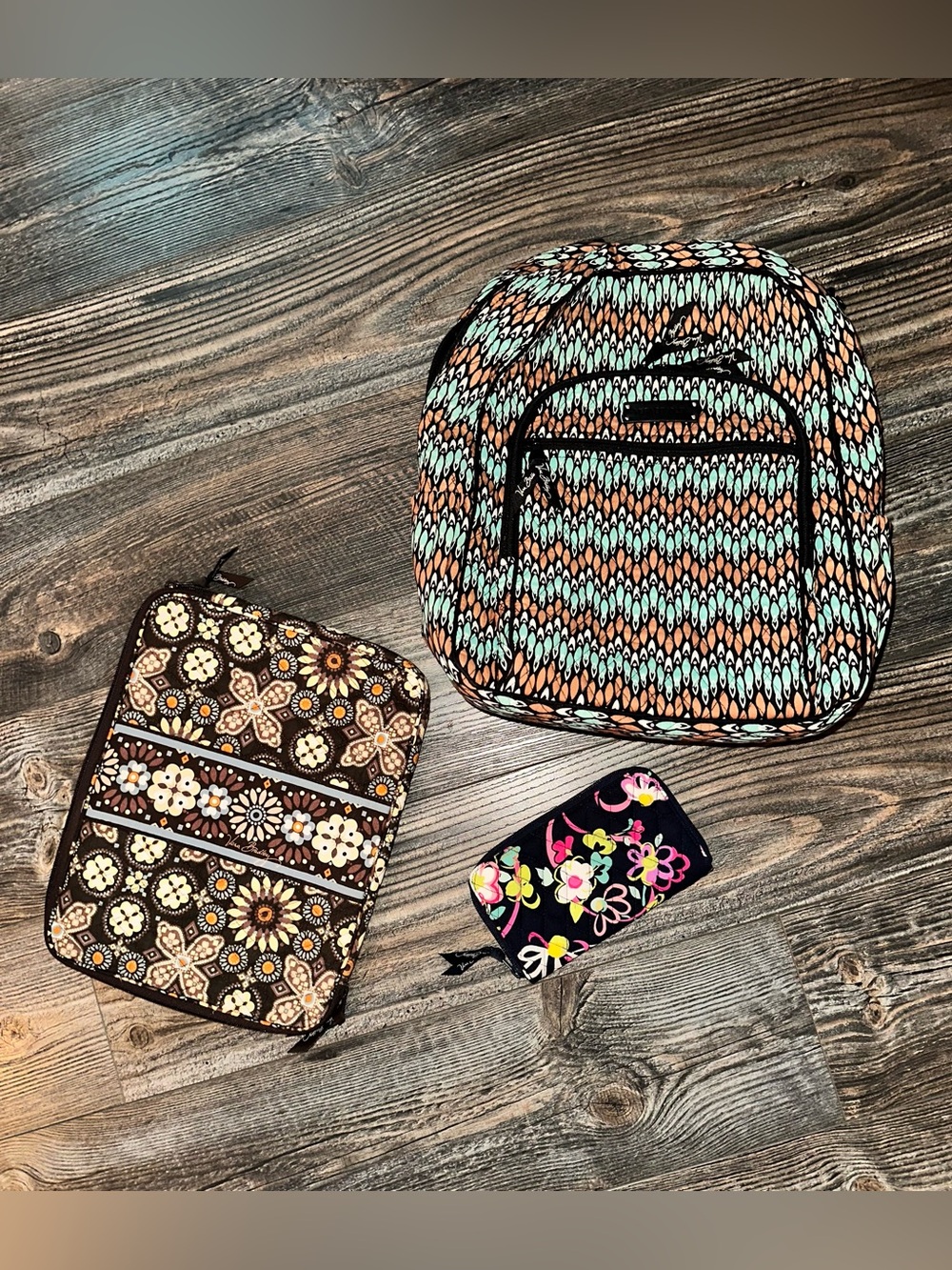 Vera Bradley backpack/laptop case/wallet